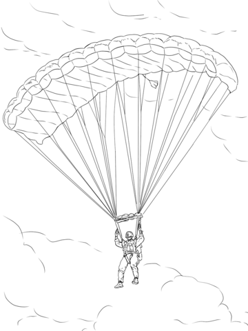 Army Parachute Coloring Page